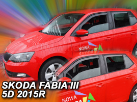 Deflektory Škoda Fabia III Hatchback od 2014r.-->(+zadné zahnuté)